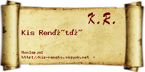 Kis Renátó névjegykártya