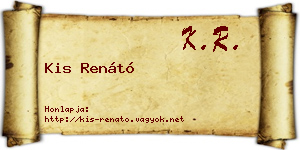 Kis Renátó névjegykártya